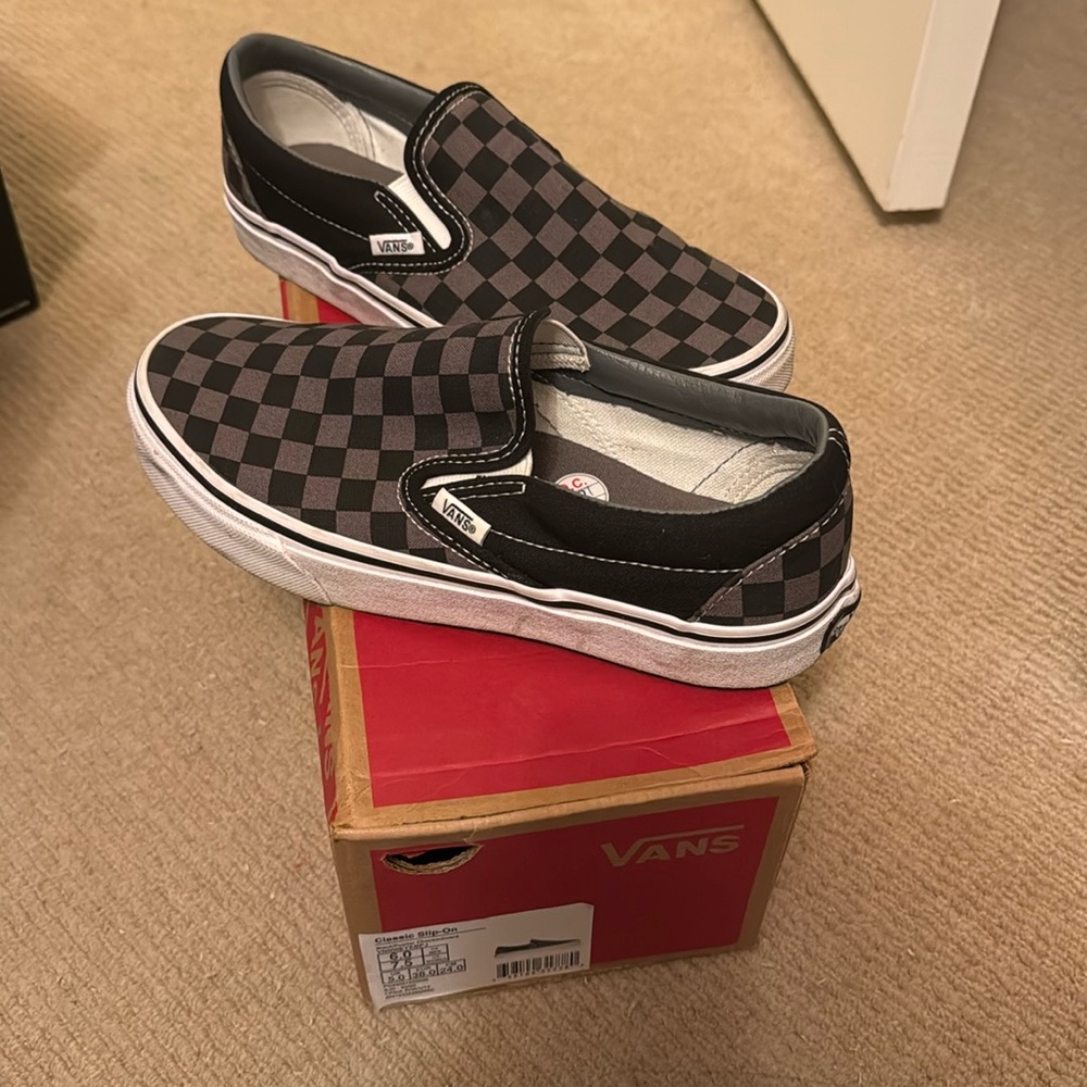 Black/ Gray checkered vans